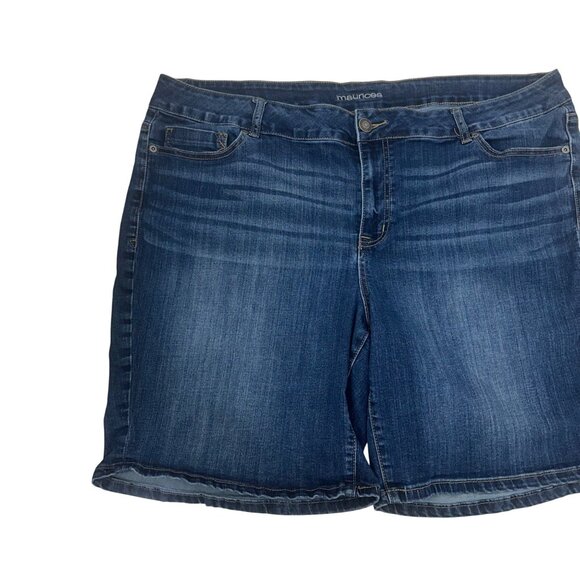 Maurices Womens Denim Bermuda Shorts Size 22W Blue Stretch Casual Cotton Blend - Picture 9 of 10